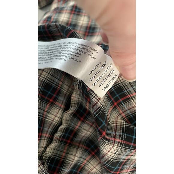 Ariat Western Shirt Plaid Stretch Pro Series Button Vented White Red Blue Men XL - Picture 9 of 11